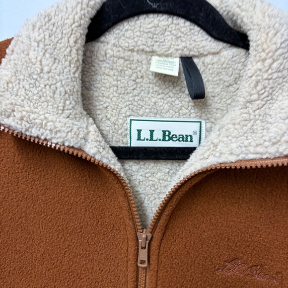 L.L. Bean Sherpa Fleece Brown Women's Vintage Vest Size Medium - Picture 5 of 9